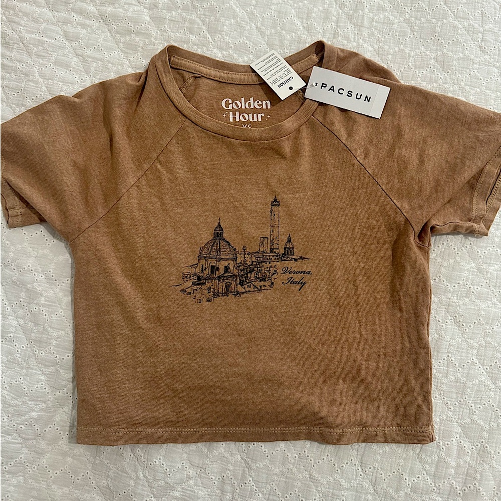 Tan Pacsun Golden Hour crop top